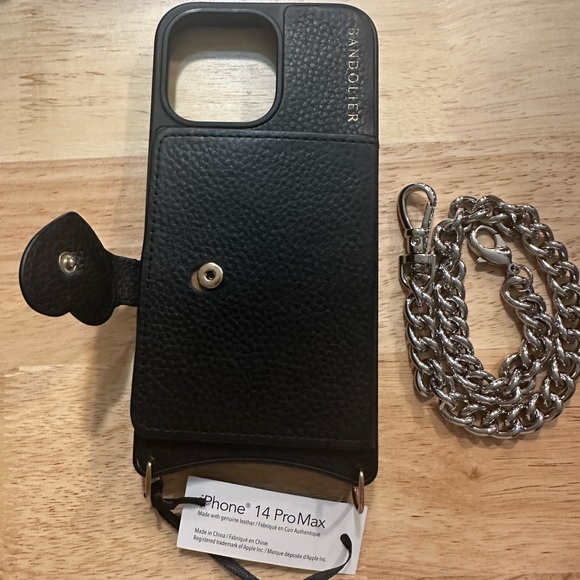 Bandolier 14 Pro Max iPhone Case Gia - Black and Red Heart Leather - Picture 6 of 6